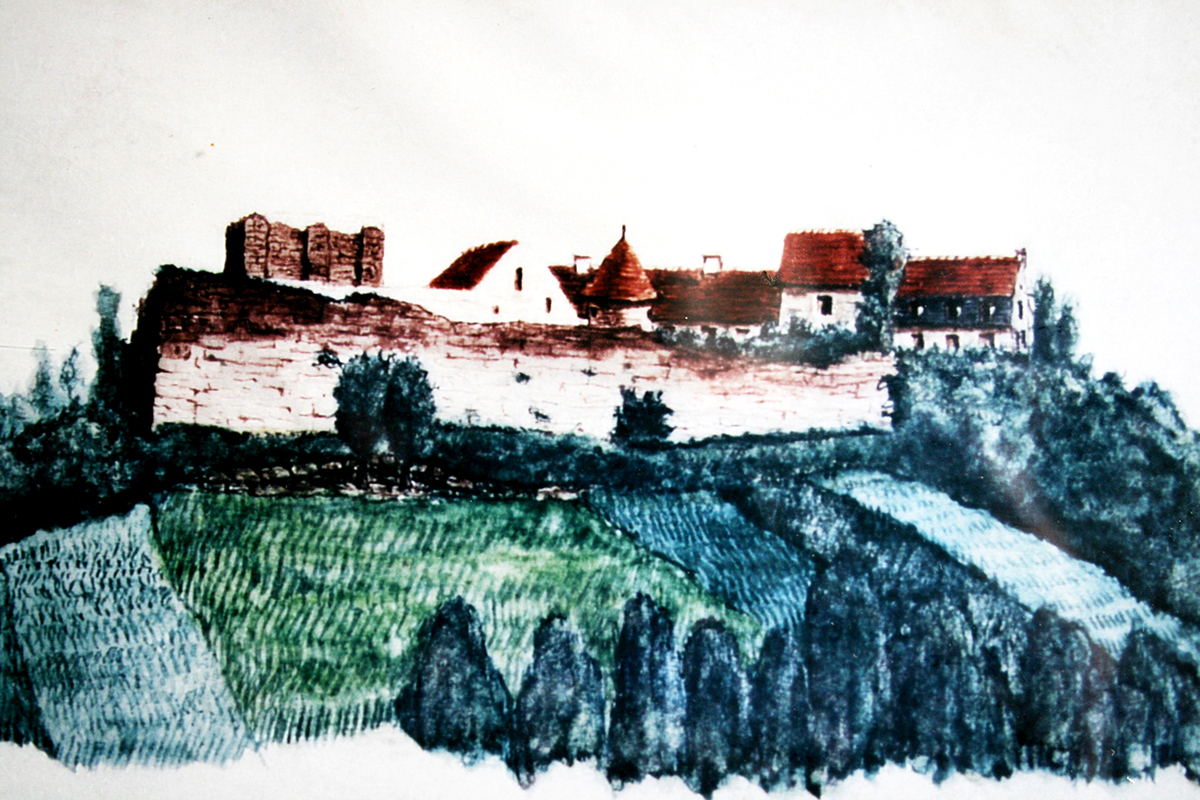 Aquarelle du Château de Saint Côme de Luzarches par A. Hahn
