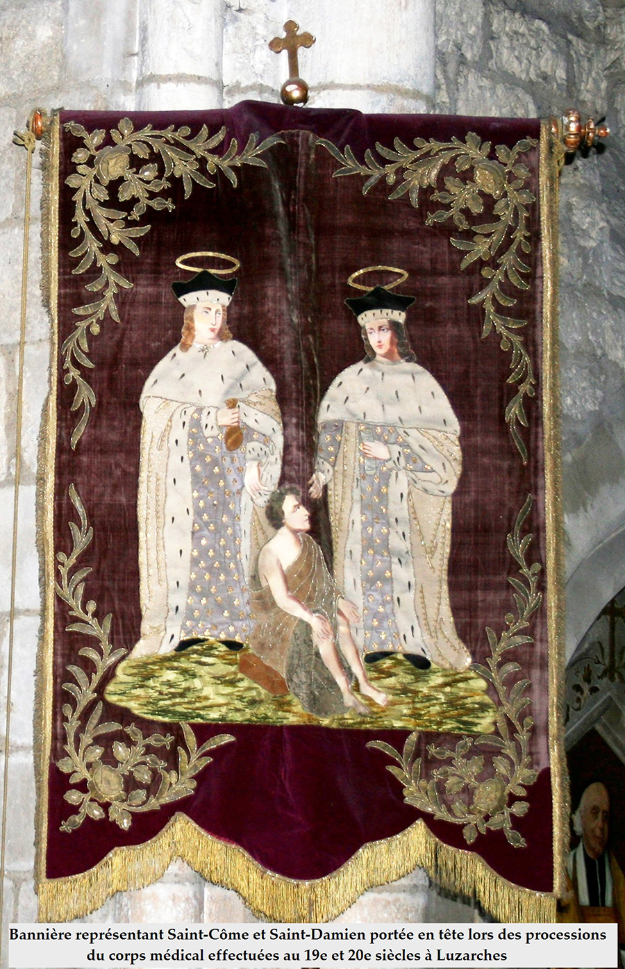 Bannière représentant Saint Côme et Saint Damien